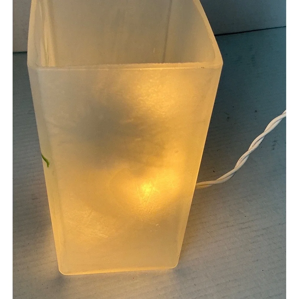 Stony Creek Glass Accent Light Barb Tourtillotte Tulips Bird Frosted Vase Lamp